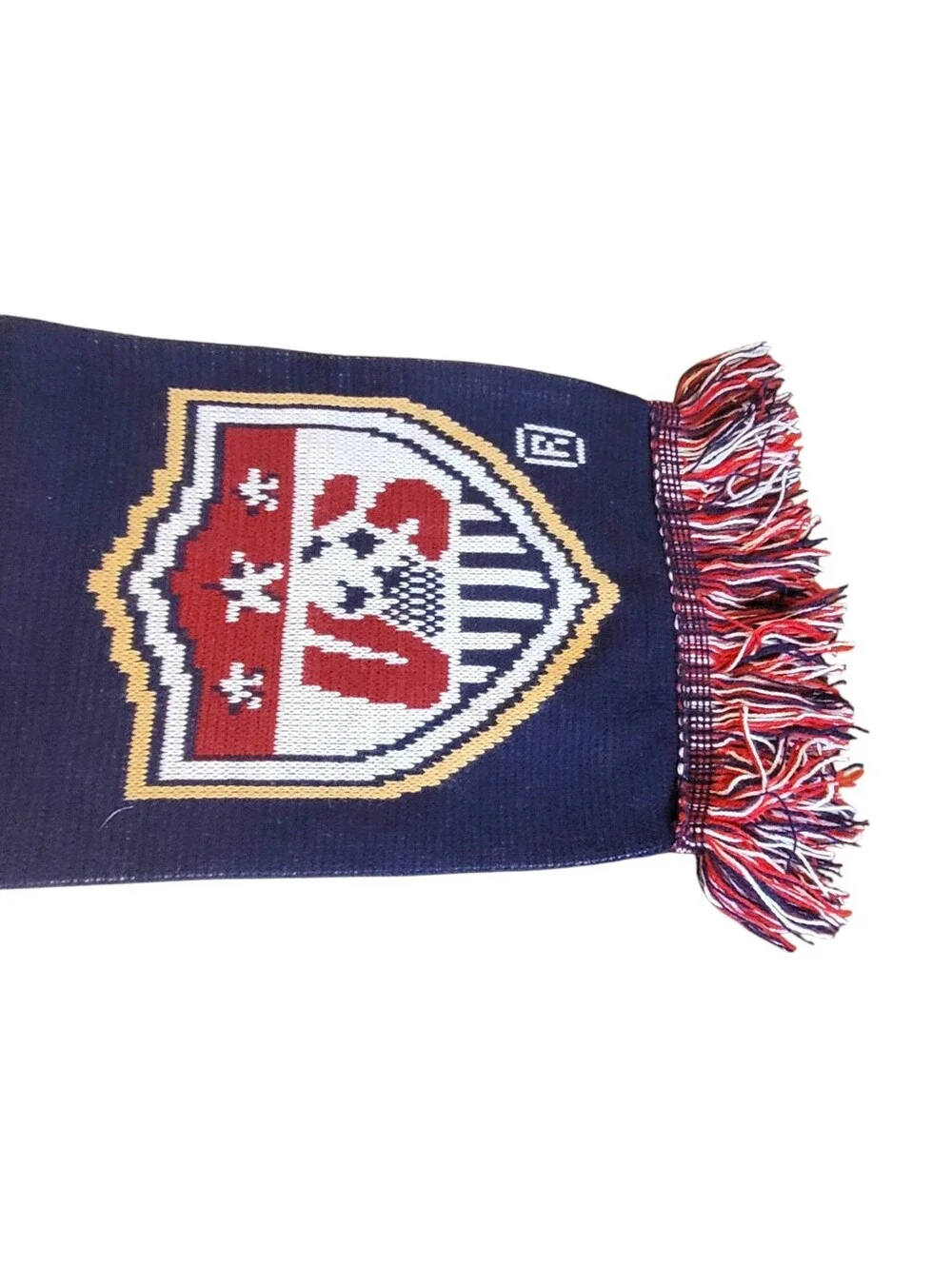 United States Soccer Supporter Scarf Double Sided Knit Fan Gear Red White Blue